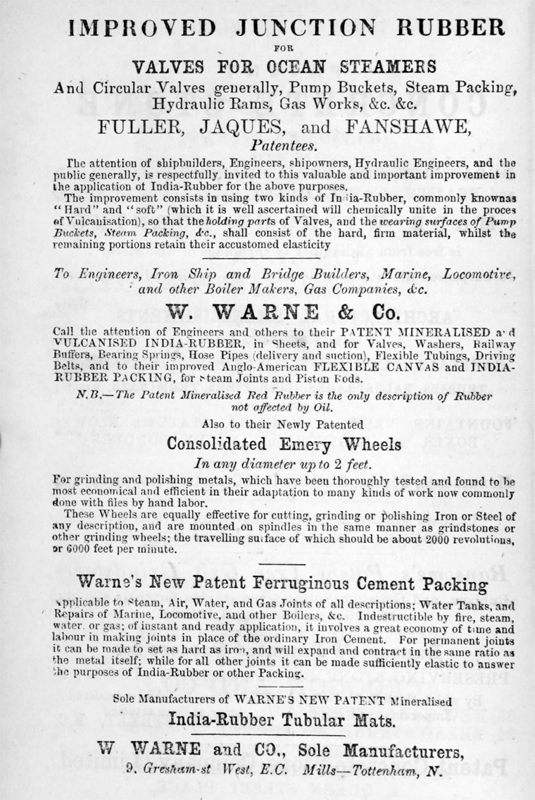 Warne Co. Advertisement - Laxton's Building Price Book, 1868